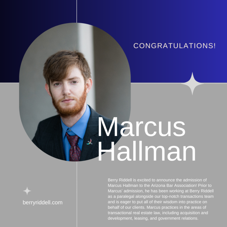Congratulations Marcus Hallman! | Berry Riddell