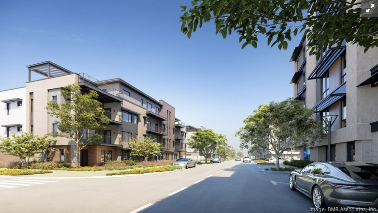 The rendering depicts the Atavia condos, which the proposed 350 units will look like.